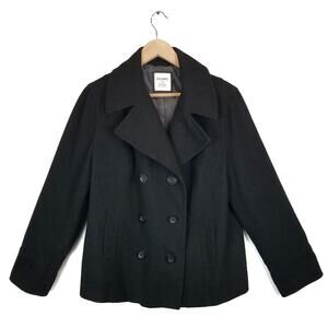 Old Navy Women's Black Wool Blend Pea Coat Size XL